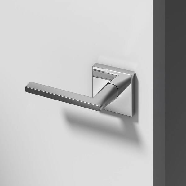 Okun Quadra Metal Chrome Dummy Door Handle with Square Rosette