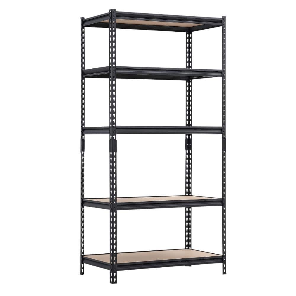 5-Tier Metal Heavy Duty Adjustable Garage Pantry Storage Shelving Unit in Black (36.3 in. W x 71.4 in. H x 16.3 in. D) price history on PriceWatchPro