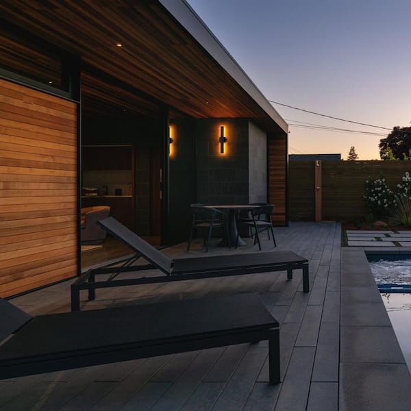 Laplusbelle 2 Light Matte Black Aluminum Hardwired LED Outdoor