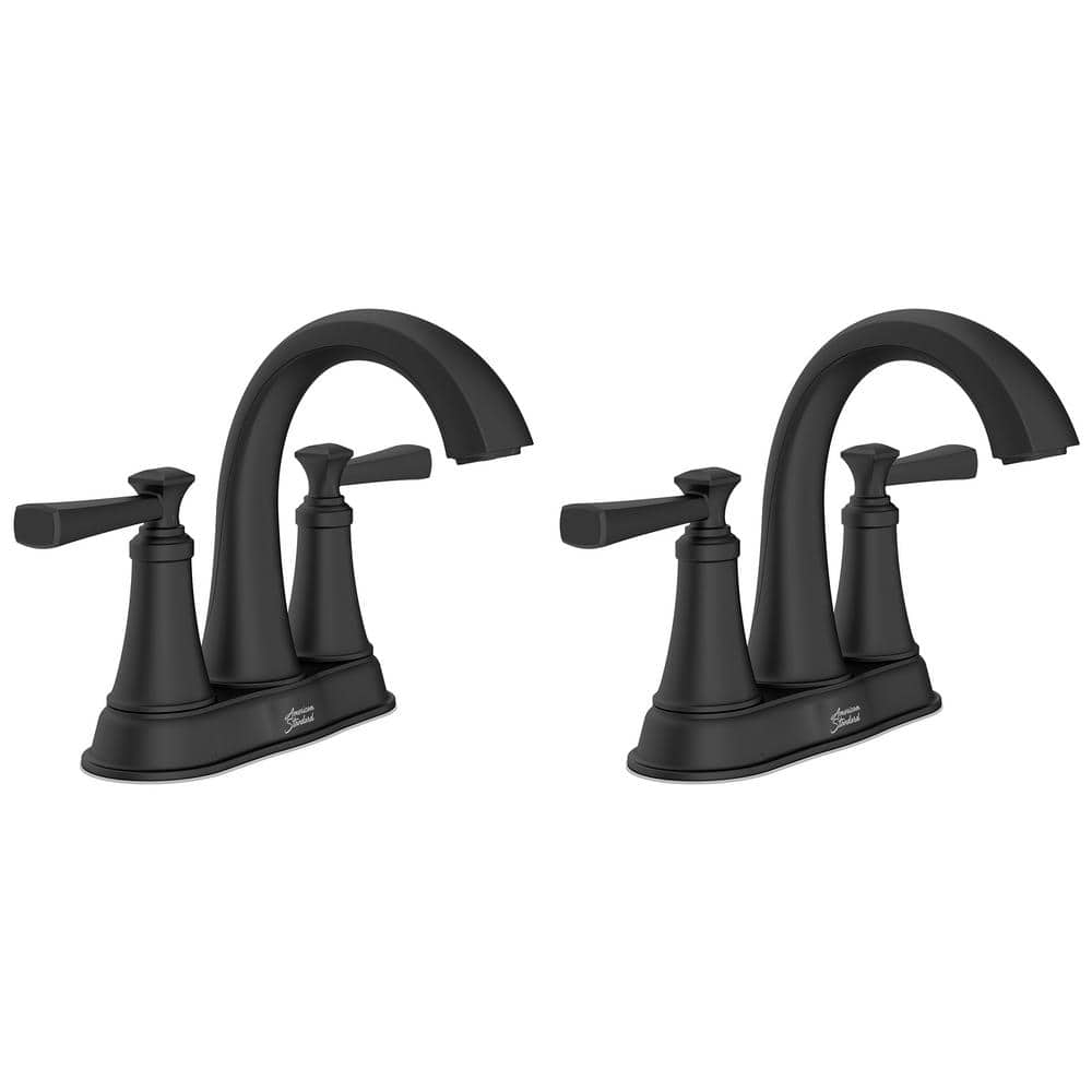 Rumson 4 in. Centerset Double Handle Bathroom Faucet in Matte Black (2-pack) price history on PriceWatchPro