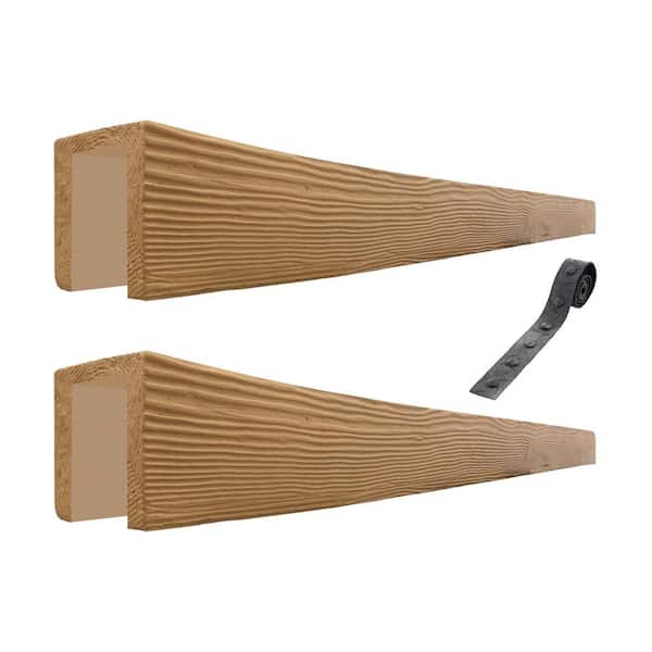 Artisan 6 in. x 6 in. x 15.67 ft. Unfinished Sand Blasted Faux Wood Beam (2-Piece x 94 in. Kit)