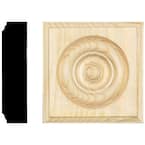 7/8 in. x 3-1/2 in. x 3-1/2 in. Pine Rosette Block Moulding