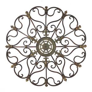Scrolled Wall Round Metal Medallion Entryway Dining Living Decor Iron Home Art 