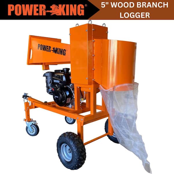 Power King 5 in. 14 HP Gas Powered Self-Feeding Commercial Chipper