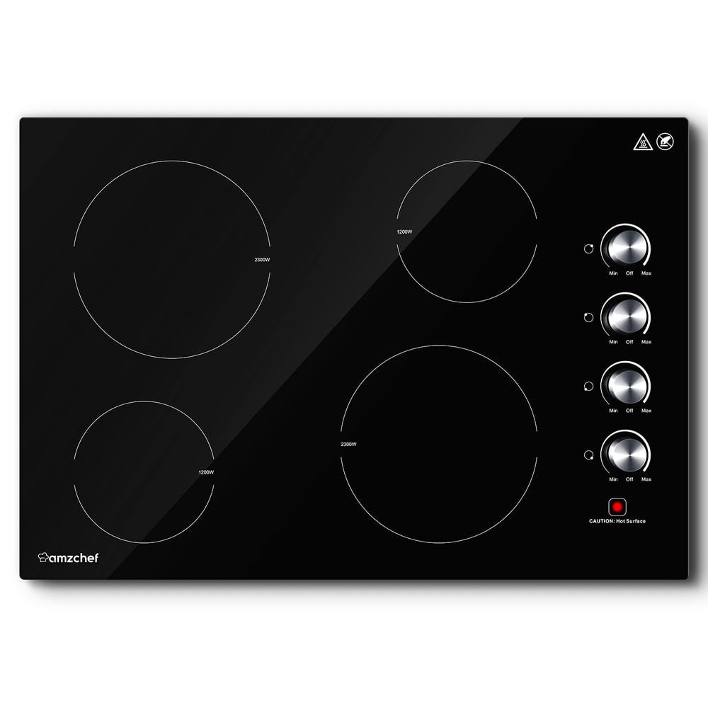 AMZCHEF 30 Inch Black Ceramic 4-Burner Built-In Cooktop