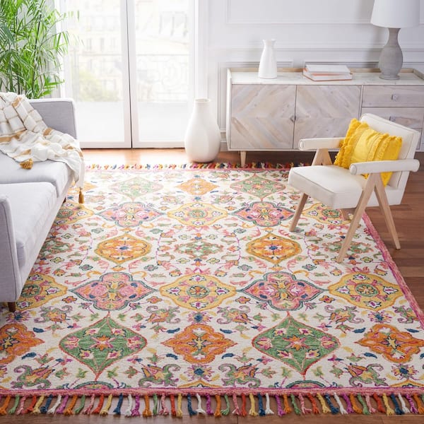 Blossom 10 ft. x 14 ft. Ivory/Multi Garden Floral Area Rug
