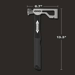 Drywall Axe Fiberglass Hammer with 13 in. Handle with 12 in. Titanium Clawbar Nail Puller with Dimpler