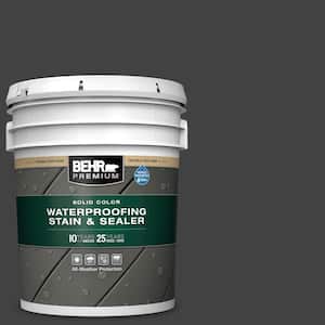 5 gal. #PFC-75 Tar Black Solid Color Waterproofing Exterior Wood Stain and Sealer