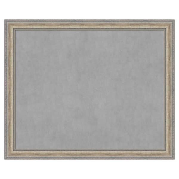 Amanti Art Fleur Silver 45 in. x 37 in Framed Magnetic Board