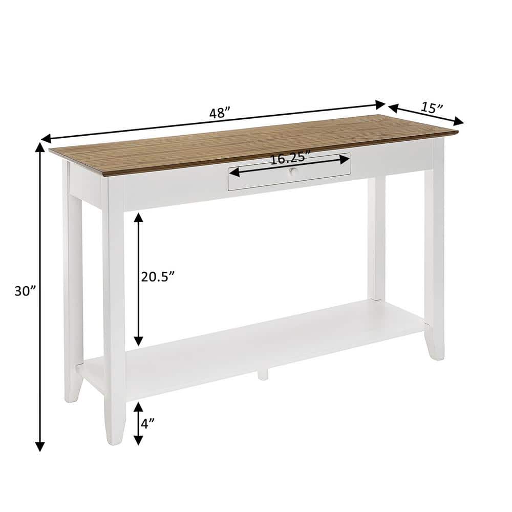 American Heritage Ash Veneer Console Table with Storage Shelf