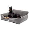 Euchirus Washable Extra Large Grey Dog Bed With Bolster GREY-XL - The Home  Depot