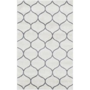 Trellis Frieze Rounded Ivory 3 ft. 3 in. x 5 ft. 3 in. Area Rug