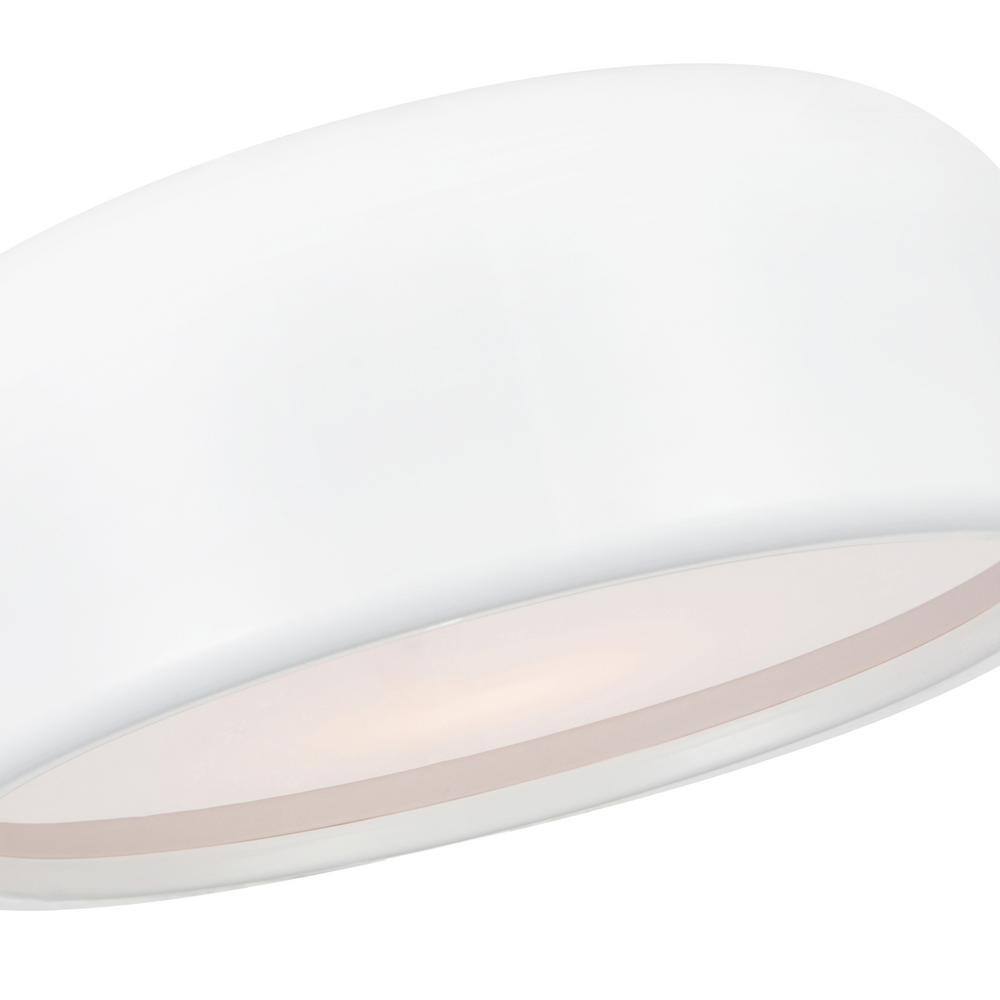 White Glass Drum Shade Flush Mount Ceiling Light