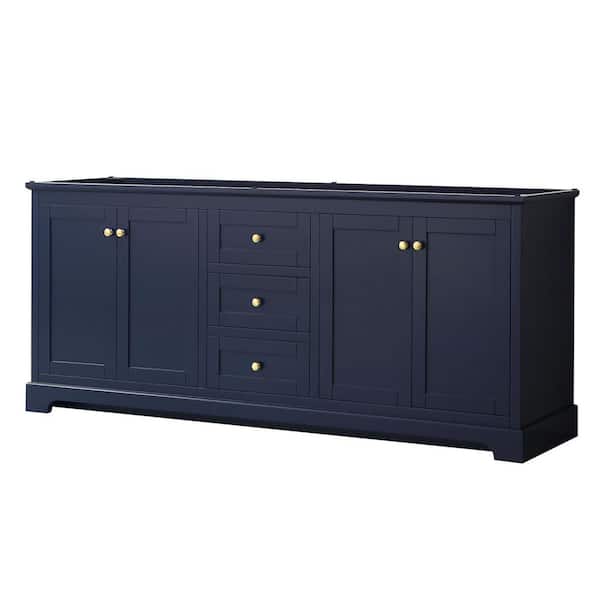 Wyndham Collection Avery 79 in. W x 21.75 in. D Bathroom Vanity Cabinet Only in Dark Blue