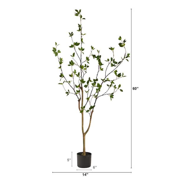 Nearly Natural 5 ft. Artificial Minimalist Citrus Tree