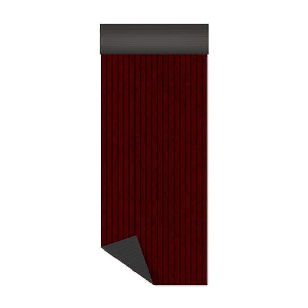 Custom Lengths Non-Slip Heavy-Duty All-Weather Utility  Deep Brick Red / Industrial Rib - 24 in x 55 ft. Runner Rug