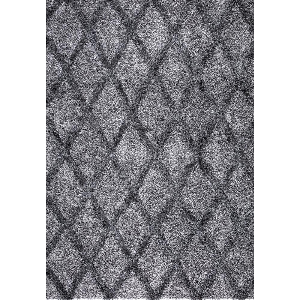 Valencia 4 ft. x 6 ft. Gray Trellis Shag Area Rug price history on PriceWatchPro