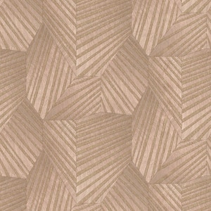 ELLE Decoration Collection Blush Pink/Gold Triangle Design Vinyl on Non-Woven Non-Pasted Wallpaper Roll (Covers 57sq.ft)