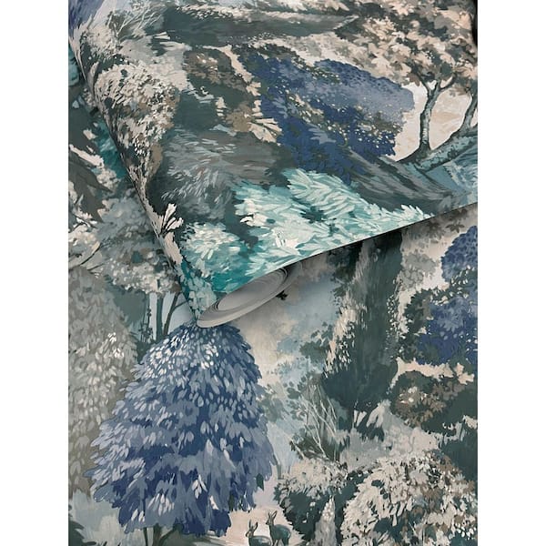 Teal Green Scenic Tapestry Wallpaper Print Non-Woven Non-Pasted Textured Wallpaper 57 sq. ft.