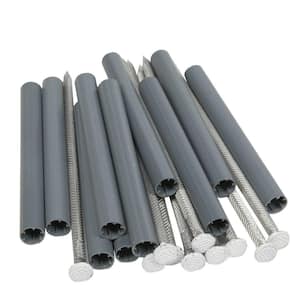 7 in. Galvanized Spikes and 4 in. Plastic Ferrules with Bit (10-Pack)