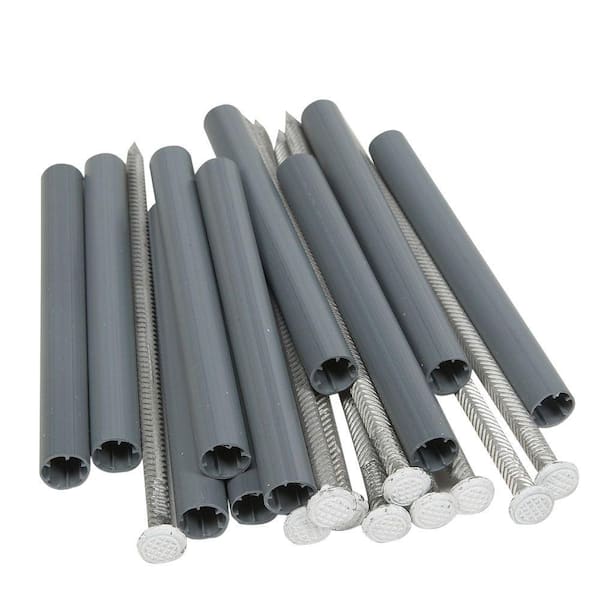 Amerimax Home Products 7 in. Galvanized Spikes and 4 in. Plastic Ferrules with Bit (10-Pack)