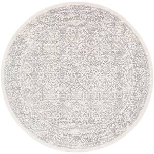 Saul White 6 ft. 7 in. x 6 ft. 7 in. Round Area Rug