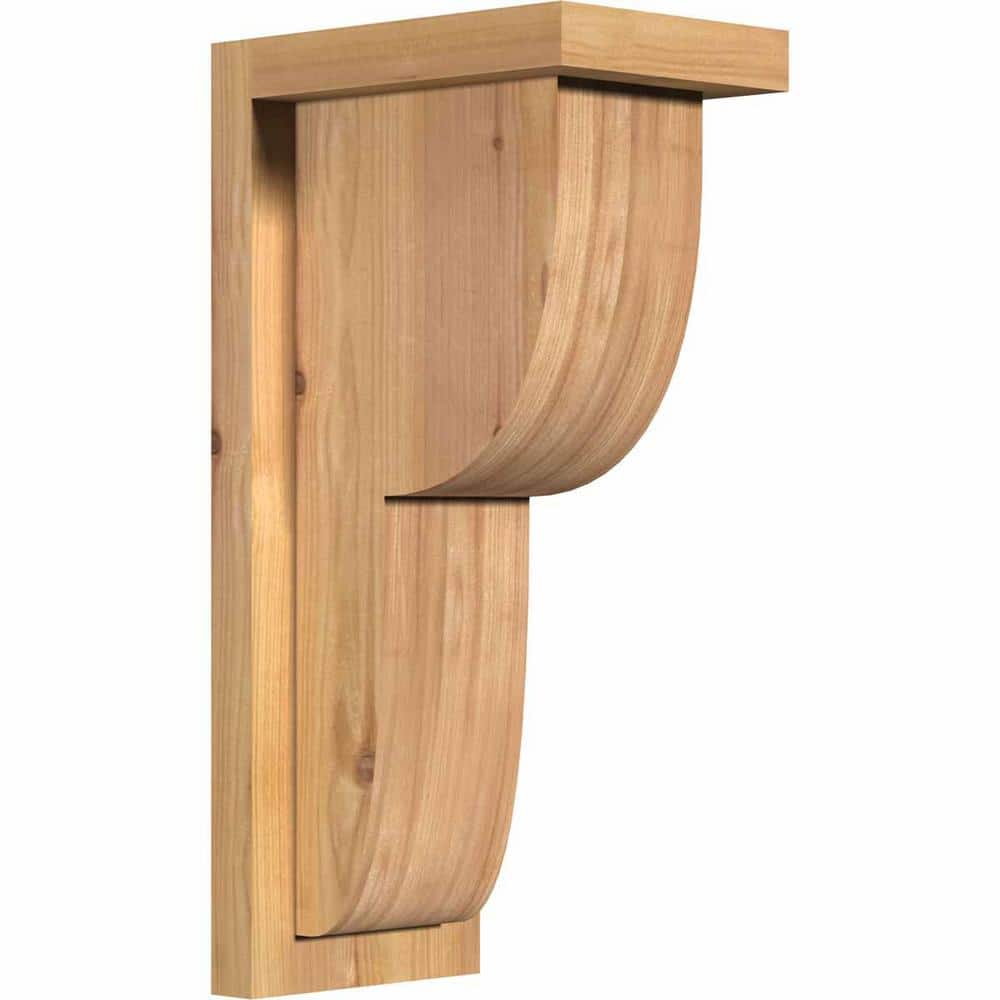 16" Smooth Western Red Cedar Corbel with Backplate