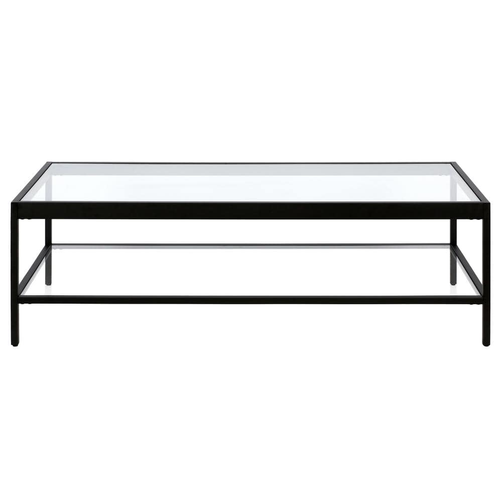 Alexis 54" Blackened Bronze Glass Coffee Table