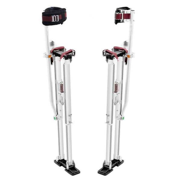 VEVOR Drywall Stilts 36 in. - 50 in. Adjustable Aluminum Tool Stilts Durable and Non-slip Work Stilts