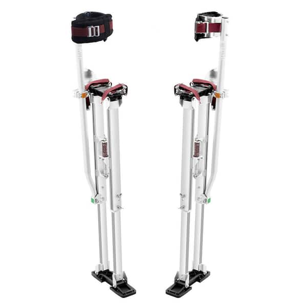 SKYSHALO Drywall Stilts 36 to 50 in. Adjustable Aluminum Tool Stilts with Protective Knee Pads Durable and Non-slip Work Stilts