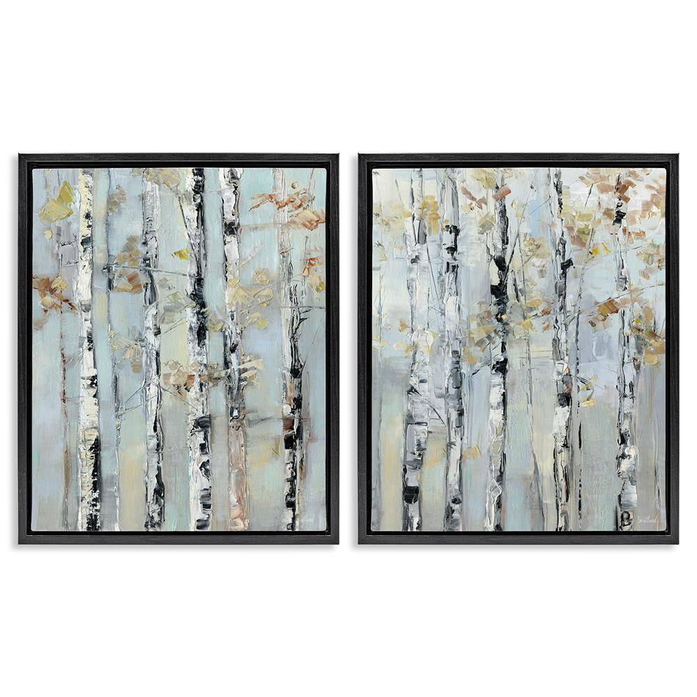 Autumnal Birch Trees by Sally Swatland 2 Piece Black Floater Frame Abstract Graphic Art Print 31 in. x 25 in. price history on PriceWatchPro