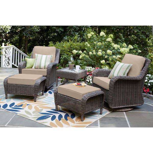 hampton bay wicker chair with ottoman