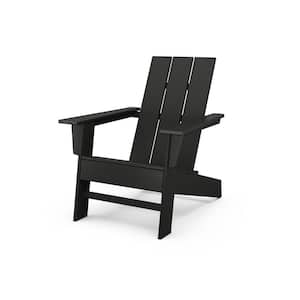 Grant Park Black Modern Plastic Patio Adirondack Chair Outdoor