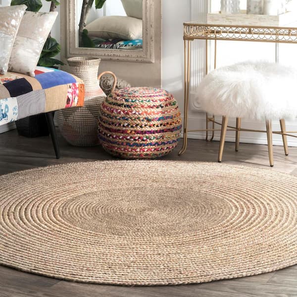 Draya Jute Natural 3 ft. x 5 ft. Oval Braided Jute Area Rug