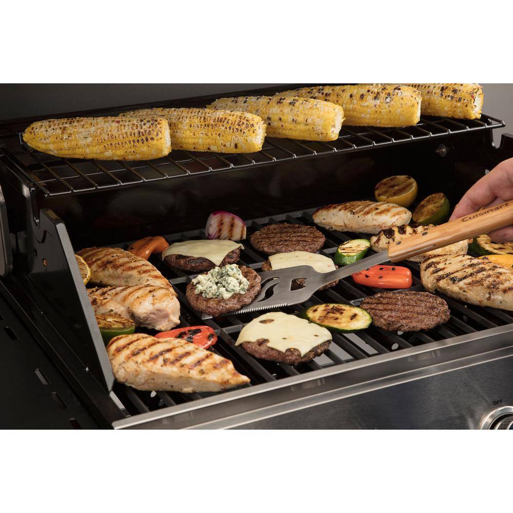 13-Piece Stainless Steel Grill Tool Set with Bamboo Handles