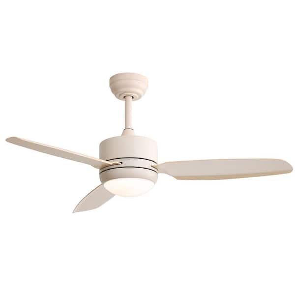 Keazile 46 in. Indoor Beige Ceiling Fan with Dimmer LED Light, Remote Control and DC Motor for Living Room, Dining Room, Bedroom