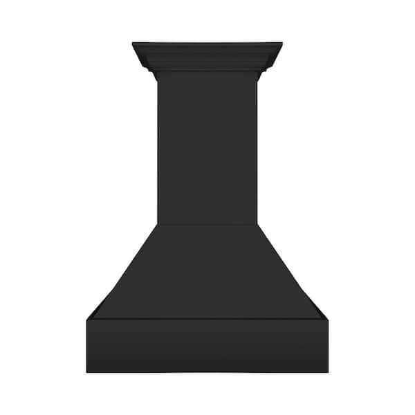 30 in. Wooden Wall Mount External Vent Range Hood in Rustic Black Finish