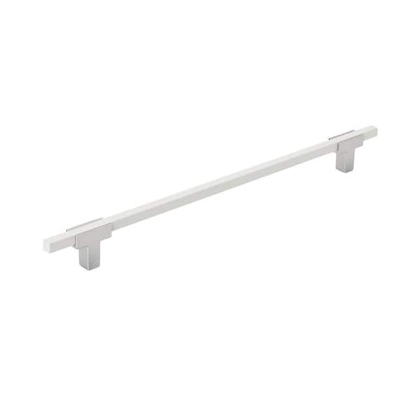 Amerock Urbanite 10-1/16 in. (256mm) Modern Polished Chrome/White Bar Cabinet Pull