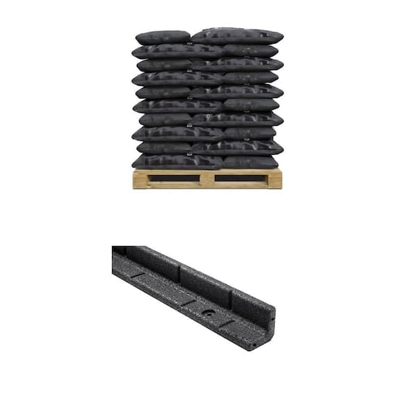 75 cu. ft. Black Shredded Rubber Mulch and 48 in. x 3 in. Rubber Edging (48-Pack) Combo
