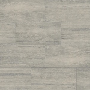 Trevi Gray 12 in. x 24 in. Matte Porcelain Travertine Look Floor and Wall Tile (16 sq. ft./Case)