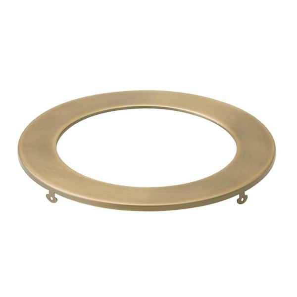 Direct-to-Ceiling 6 in. Natural Brass Round Ultra-Thin Recessed Light Trim (1-Pack)