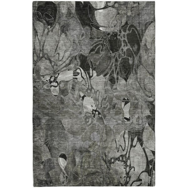 Dream Shag Premium Machine Washable Abstract ADS558 Gray 5 ft. x 7 ft. 6 in. Area Rug