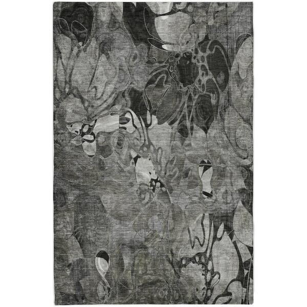 Dream Shag Premium Machine Washable Abstract ADS558 Gray 9 ft. x 12 ft. Area Rug