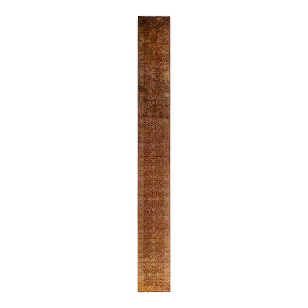 Overdyed Red 2 ft. 7 in. x 24 ft. 1 in. Wool Indoor Area Rug