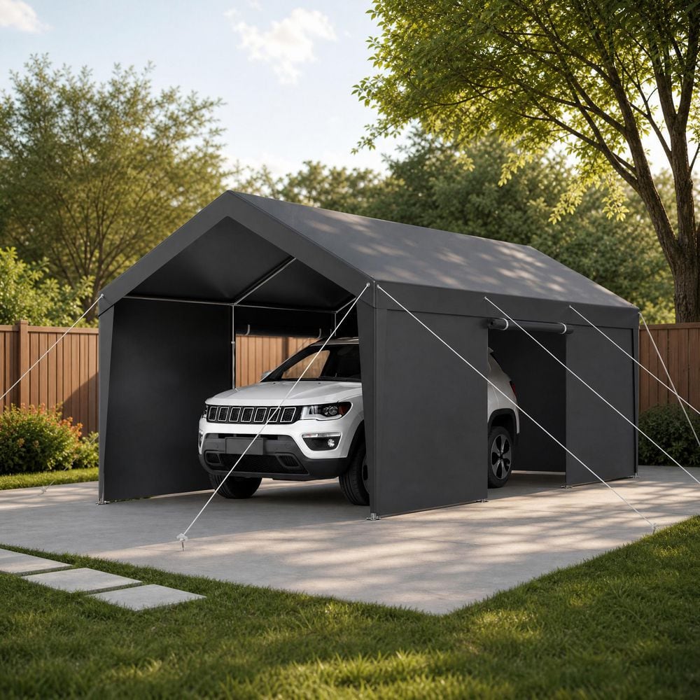 アロー5本セット Ama pear 20 ft. x 10 ft. Gray Heavy Duty Carport Canopy, Large