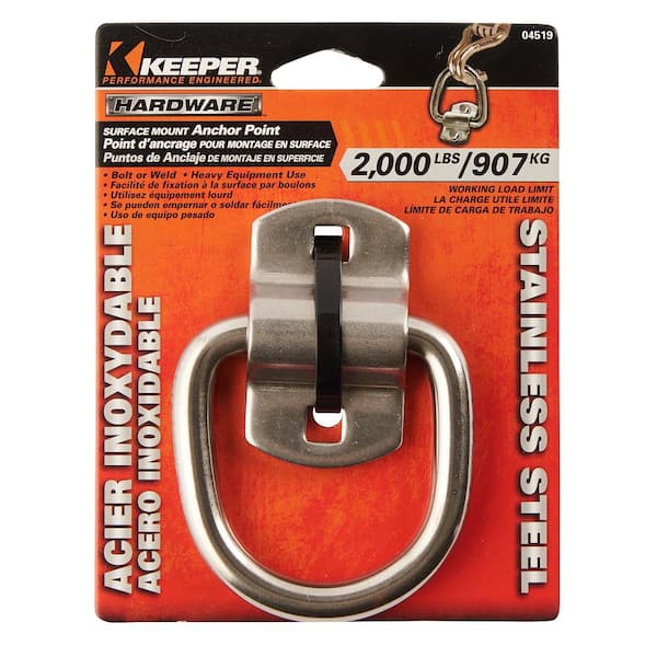 Keeper 89319 3/4 Weld-On Surface Mount D-Ring Anchor