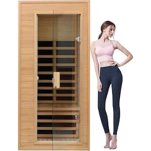 Moray 1-Person Indoor Hemlock Infrared Sauna with 5 Far-Infrared Carbon Crystal Heaters