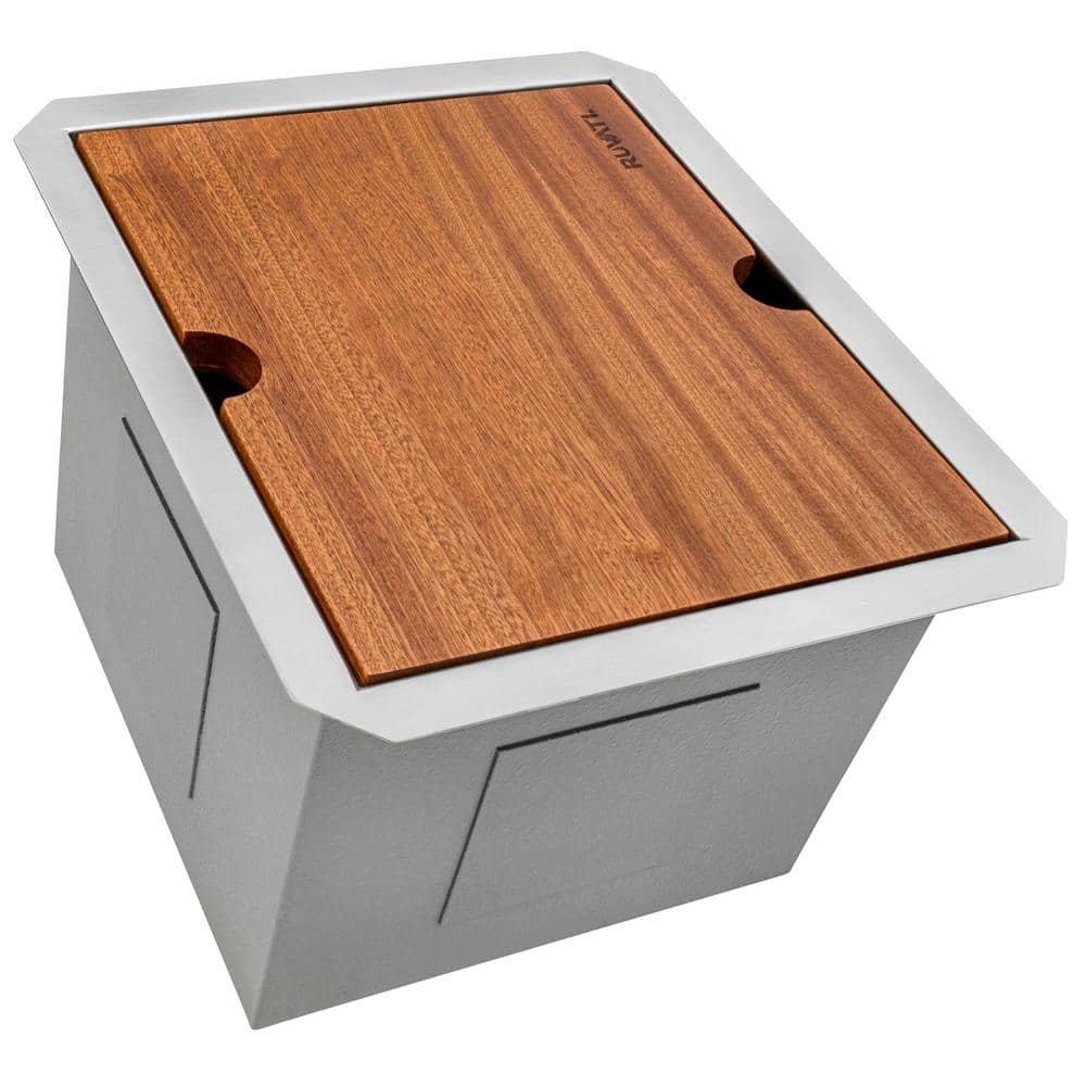 Ruvati Stainless Steel Undermount Kitchen Sink with Mahogany Cutting Board