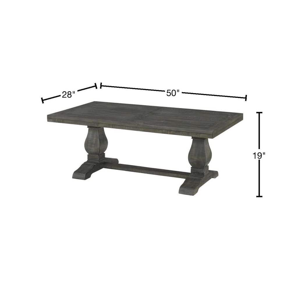 Napa Pedestal Reclaimed Pine Coffee Table in Reclaimed Natural and White