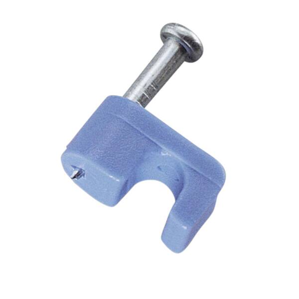 Gardner Bender 1/4 in. Polyethylene Data Cable Staples in Blue (25-Pack)